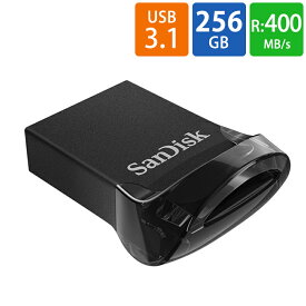 USBメモリ USB 256GB SanDisk サンディスク Ultra Fit USB 3.1 Gen1 R:400MB/s 超小型設計 ブラック 海外リテール SDCZ430-256G-G46 ◆メ