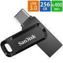 USBメモリ USB 256GB USB3.1 Gen1(USB3.0)-A/Type-C 両コネクタ搭載 SanDisk サンディスク Ultra Dual Drive Go R:400MB/s 回転式 海外リテール SDDDC3-256G-G46 ◆メ