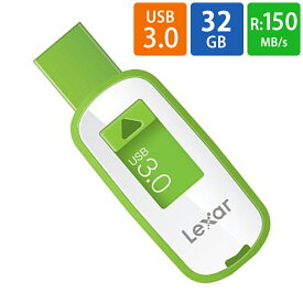 USBメモリ USB 32GB USB3.0 Lexar レキサー JumpDrive S25 スライド式 R:150MB/s W:60MB/s グリーン 海外リテール LJDS25-32GABNL ◆メ