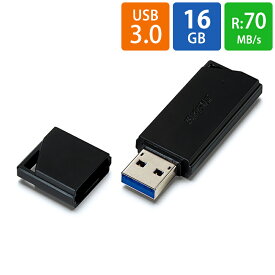 USBメモリ USB 16GB USB3.0 (USB3.1 Gen1) BUFFALO バッファロー 暗号化ソフトSecureLock Mobile2対応 R:70MB/s 小型・軽量 ブラック RUF3-K16GB-BK ◆メ