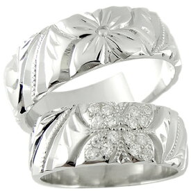 結婚指輪 マリッジリング ハワイアン ペアリング 結婚式 結婚記念 ダイヤモンド ダイヤ プラチナリング 2本セット ミル打ち ブライダルリング ウェディングリング ブライダルジュエリー 指輪 人気 大人ジュエリー オリジナルデザイン ご褒美 自分買い