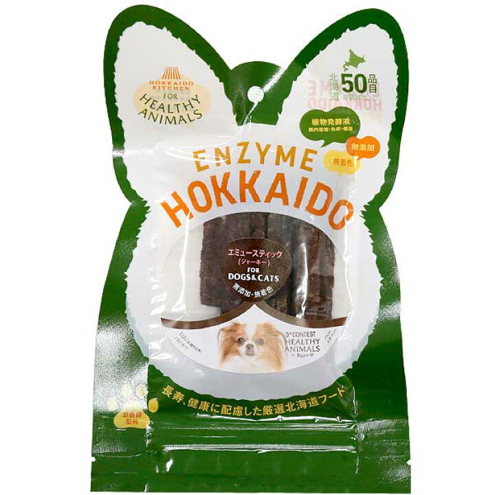 楽天市場 安心 安全 犬 おやつ 無添加 国産 エミュー肉ジャーキー たもぎ茸 植物発酵酵素 健康 獣医師監修 無添加 無着色 Jan ヘルシーアニマルズ Healthy Animals 楽ギフ 包装 コンビニ受取対応商品 人気 かざり屋
