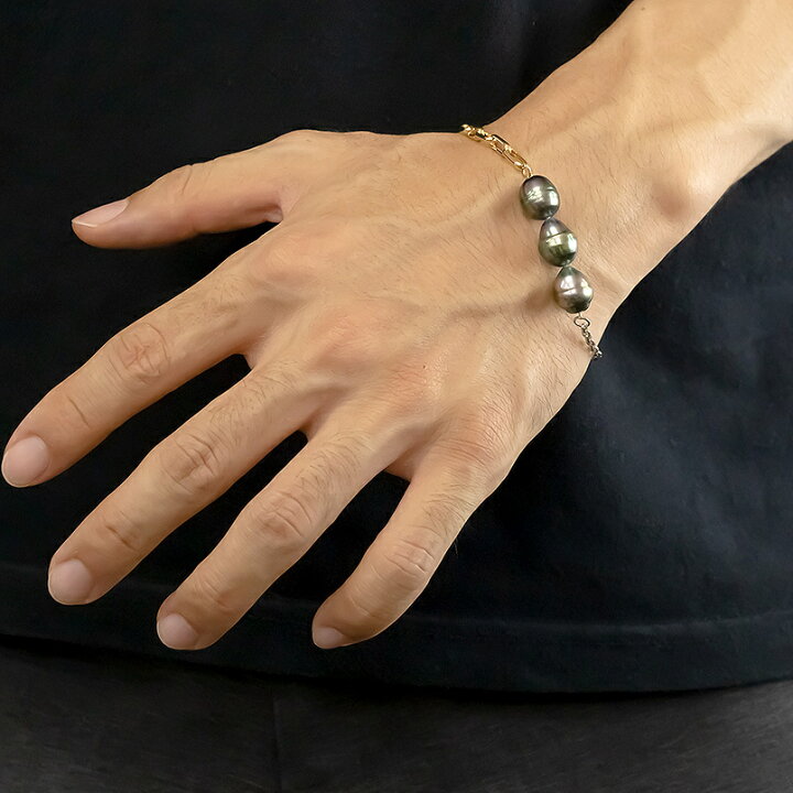 楽天市場】【最短発送】 プラチナ850 18金 ブレスレット パール メンズ  