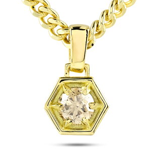 【最短発送】 18金 ネックレス ペンダントトップ メンズ 喜平用 ブラウンダイヤモンド 一粒 大粒 トップ イエローゴールドk18 ペンダント チェーン キヘイ 男性
