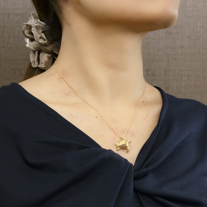 k18 k10 ネックレストップ.シェル 亀さん ホヌ ブルーコッパー 