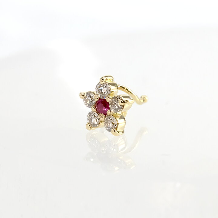 楽天市場】【最短発送】 18金 ピアス 片耳ピアス ダイヤモンド ルビー 