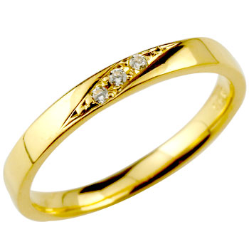 18金 ダイヤモンドリング 指輪 ダイヤ ストレート イエローゴールドk18 レディース メンズ18k  大きいサイズ対応 送料無料 人気