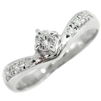 レディース 鑑定書付 エンゲージリング 婚約指輪 指輪 ダイヤ ダイヤモンド リング ホワイトゴールドK18 一粒ダイヤモンド 0.16ct SIクラス 立て爪 ピンキーリング