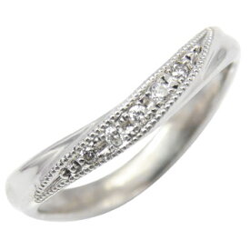 プラチナ ダイヤモンドリング リング エンゲージリング ダイヤ ダイヤモンド0.05ct 婚約指輪 指輪 ミル打ち ピンキーリング レディース 笑顔になるジュエリー お守り 大きいサイズ対応