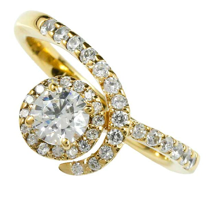 楽天市場】イエローゴールドk18 取り巻き ダイヤモンド 0.30ct 