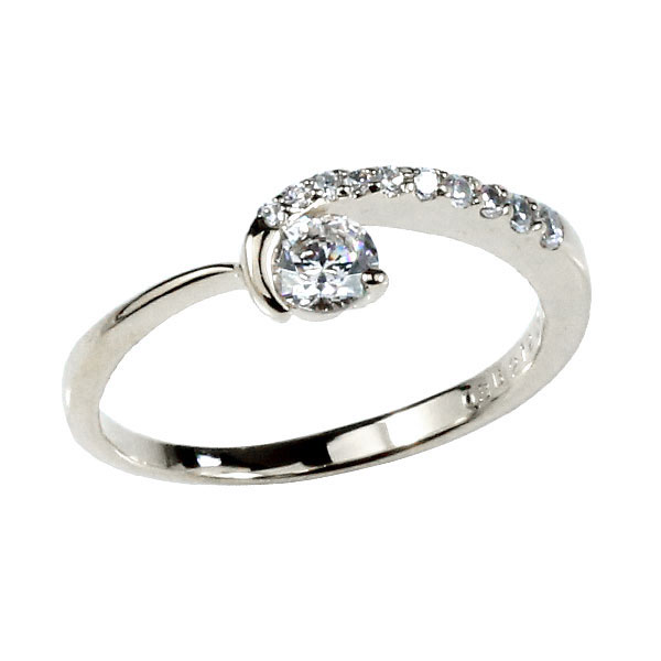 婚約指輪 エンゲージリング ダイヤモンドリング 大粒ダイヤ ホワイトゴールドk18 レディース 18k 18金  大きいサイズ対応
