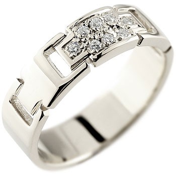 クロス ダイヤモンドリング 指輪 ダイヤモンド リング ホワイトゴールドk18 ピンキーリング ダイヤ 幅広 十字架 レディース18金  大きいサイズ対応