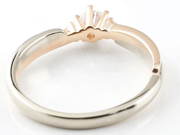 プラチナ ダイヤモンドリング 婚約指輪 エンゲージリング 900 イエローゴールドk18 SIクラス 0.30ct コンビネーションリング 指輪 ピンキーリング 18k 18金  大きいサイズ対応
