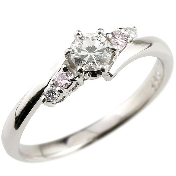 プラチナ ダイヤモンドリング ハード950 ダイヤモンド 婚約指輪 安い エンゲージリング リング 一粒 大粒 ダイヤ ピンクダイヤモンド エディース 大きいサイズ対応