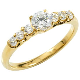 プロポーズリング 鑑定書付 婚約指輪 エンゲージリング 指輪 ダイヤモンドリングイエローゴールドK18 一粒ダイヤモンド大粒ダイヤモンド SIクラス 立て爪 笑顔になるジュエリー 大きいサイズ対応 人気 おしゃれ 大人 普段使い ジュエリー