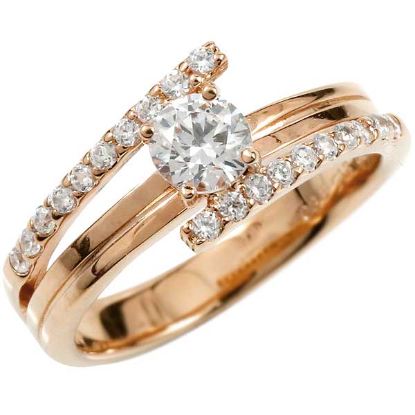 鑑定書付 ダイヤモンドリング ピンクゴールドk18 18k SIクラス 0.30ct ダイヤモンド 指輪 婚約指輪 エンゲージリング 大粒 ダイヤモンド リング レディース18金  大きいサイズ対応