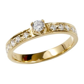 プロポーズリング 18金 婚約指輪 エンゲージリング ダイヤモンド イエローゴールドk18 ハーフエタニティ ダイヤモンドリング レディース 笑顔になるジュエリー 大きいサイズ対応 人気 おしゃれ 大人 普段使い ジュエリー