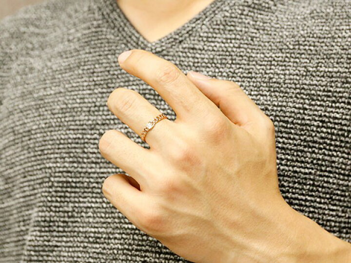 楽天市場 メンズ リング 指輪 10金 ダイヤモンド ピンクゴールドk10 ダイヤ 10k 喜平 喜平リング キヘイ 鎖柄 裏抜き無し 地金リング 宝石なし 男性用 メンズジュエリー 楽ギフ 包装 コンビニ受取対応商品 大きいサイズ対応 送料無料 人気 かざり屋