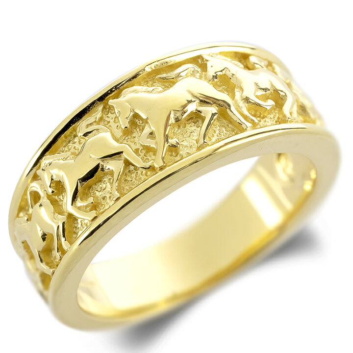 楽天市場】リング メンズ 18金 18k 馬 指輪 k18 シンプル ゴールド 