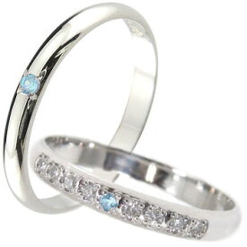 結婚指輪 マリッジリング シンプル 甲丸 ペアリング プラチナ ダイヤモンド ブルートパーズ ダイヤ ストレート 1ユニセックス 【ありがとうやおめでとうを伝えよう・プレゼント・誕生日・お祝い】