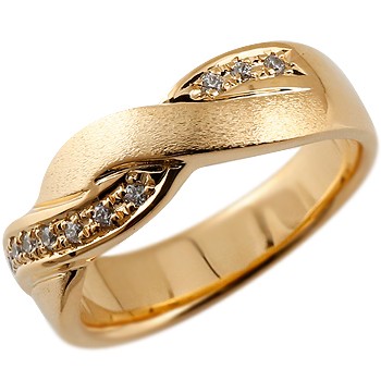 レディース 18金 婚約指輪 エンゲージリング ピンクゴールドk18 ダイヤモンドリング ダイヤ 指輪 幅広 つや消し レディース    