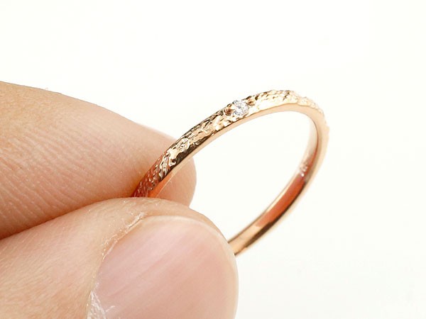楽天市場】18金 シンプル ピンキーリング 指輪 ダイヤモンドリング