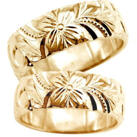 ハワイアンペアリング 結婚指輪 ピンクゴールドk18 ハワイアンジュエリー ミル打ち 18金 ユニセックス 【ありがとうやおめでとうを伝えよう・プレゼント・誕生日・お祝い】 人気 おしゃれ 大人 普段使い ジュエリー