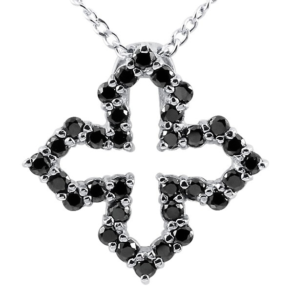 オープンクロス クロス 十字架 ネックレス ペンダント プラチナ Pt900 ブラックダイヤモンド ダイヤ レディース 送料無料 人気
