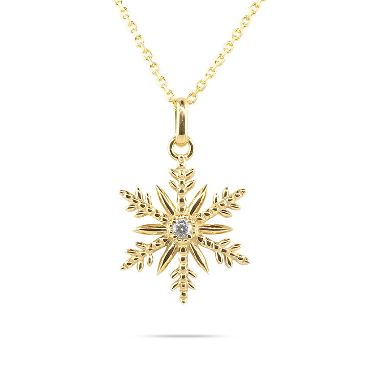 楽天市場】18金 ネックレス トップ ダイヤモンド 雪の結晶 ゴールド 