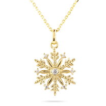 楽天市場】雪の結晶（素材（貴金属）イエローゴールド）（ネックレス 