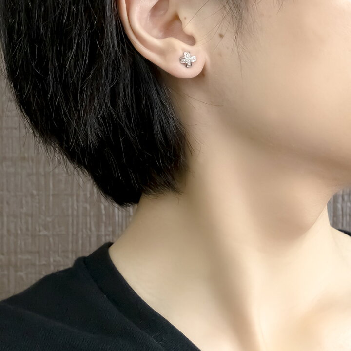 楽天市場】プラチナ 片耳ピアス ダイヤモンド クロス 十字架 キャッチ 