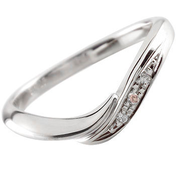 プラチナ ピンクダイヤモンド リング 婚約指輪 エンゲージリング 900 リング 指輪 ピンキーリング ソフトライン レディース 大きいサイズ対応