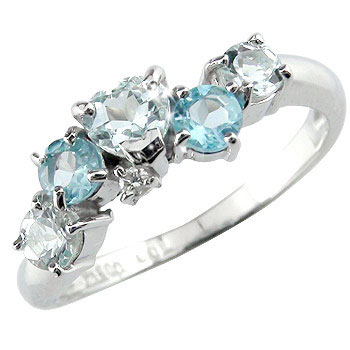 アクアマリン リング 指輪 プラチナリング ハートリング プラチナ900 ピンキーリング ダイヤモンド 3月誕生石 レディース 大きいサイズ対応 送料無料 人気