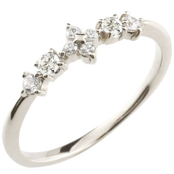 新入荷レディース ひし形 ダイヤ型 リング プラチナ ダイヤモンド 4月誕生石 ピンキーリング リング 指輪 重ね付け 華奢 細め 細身 レディース 
