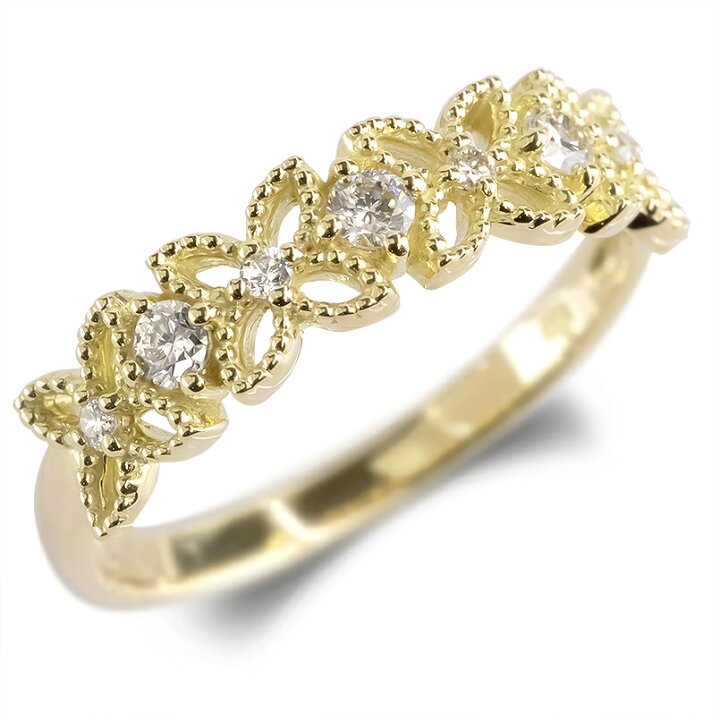 楽天市場】18金 リング ダイヤモンド 0.12ct ゴールド イエロー 