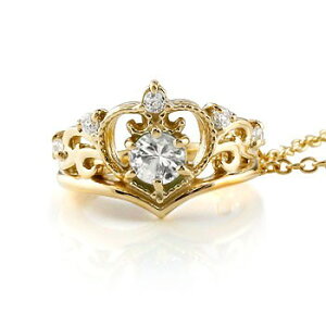 18金 ペンダント トップ ティアラ ベビーリング ダイヤモンド ネックレス イエローゴールドk18 王冠 クラウン ミル打ち 18k お守り ベビーギフト 3月誕生石 チャーム レディース