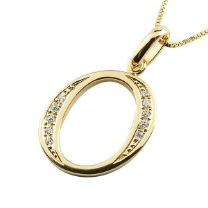 メンズ 18金 ネックレス イニシャル イエローゴールドk18 ペンダント ネーム アルファベット O ダイヤモンド ペンダントトップ ペンダントヘッド 大きめサイズ 大きいサイズ 男性 メンズジュ