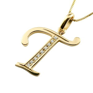 メンズ 18金 ネックレス イニシャル イエローゴールドk18 ペンダント ネーム アルファベット T ダイヤモンド ペンダントトップ ペンダントヘッド 大きめサイズ 大きいサイズ 男性 メンズジュ