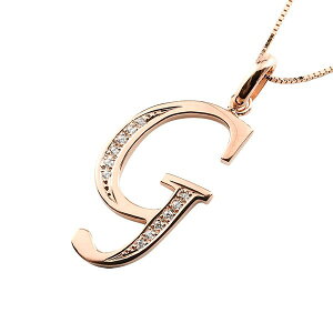 メンズ 18金 ネックレス イニシャル ピンクゴールドk18 ペンダント ネーム アルファベット G ダイヤモンド ペンダントトップ ペンダントヘッド 大きめサイズ 大きいサイズ 男性 メンズジュエ
