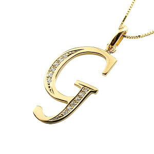 メンズ 18金 ネックレス イニシャル イエローゴールドk18 ペンダント ネーム アルファベット G ダイヤモンド ペンダントトップ ペンダントヘッド 大きめサイズ 大きいサイズ 男性 メンズジュ