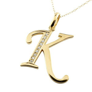 メンズ 18金 ネックレス イニシャル イエローゴールドk18 ペンダント ネーム アルファベット K ダイヤモンド ペンダントトップ ペンダントヘッド 大きめサイズ 大きいサイズ 男性 メンズジュ