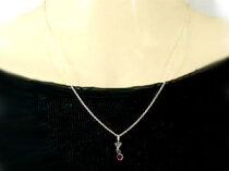 ルビーダイヤモンドペンダントネックレスプラチナ900PT900