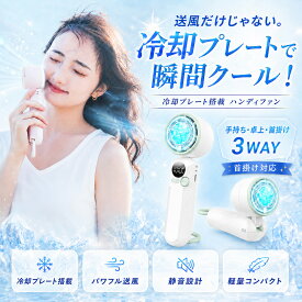 ハンディファン 冷却プレート 2026最新モデル -20℃氷感 携帯扇風機 100段階風量 静音 卓上 手持ち 首掛け 吊り下げ 4WAY ターボ送风 Type-C充電 LED残量表示 軽量 168g 熱中症対策 暑さ対策 カラビナ付 ギフト