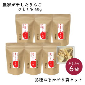 農家が干したりんご ひとくち 40g 品種おまかせ6袋セット｜風丸農場 青森県産 乾燥りんご 国産 産地直送 無添加 無着色 無香料 砂糖不使用 酸化防止剤不使用 漂白剤不使用 ノンフライ ノンオイル ドライフルーツ 乾燥果物 干しりんご ドライりんご ドライアップル リンゴ