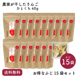【送料無料】農家が干したりんご［ふじ］ひとくちサイズ お得な15袋セット｜風丸農場 青森県産 乾燥りんご 国産 産地直送 無添加 無着色 無香料 砂糖不使用 ノンフライ ノンオイル ドライフルーツ 乾燥果物 干しりんご ドライりんご ドライアップル リンゴ