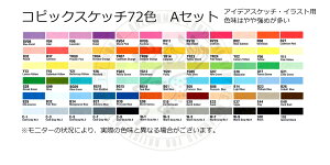 コピックスケッチ 72Aセット ケース無し Copic sketch 72A collors w/o case