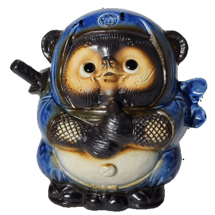 楽天市場】忍者狸（青）ドローン（信楽焼・忍者タヌキ・忍者狸狸・陶器