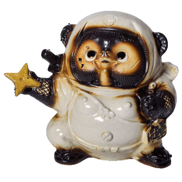 楽天市場】忍者狸 くノ一 （白 ）（忍者タヌキ・忍者狸狸・狸・置物