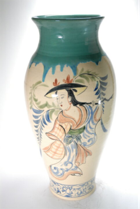 楽天市場】大津絵手描き花瓶長 （信楽焼き・花瓶・花入れ・花器・壺 