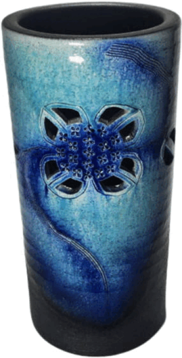 お値下げしました⤵信楽焼　傘立て  トルコブルー 高さ４７cm 楽天市場】【傘立 陶器】トルコ青あじさい彫傘立（信楽焼・陶器・傘立